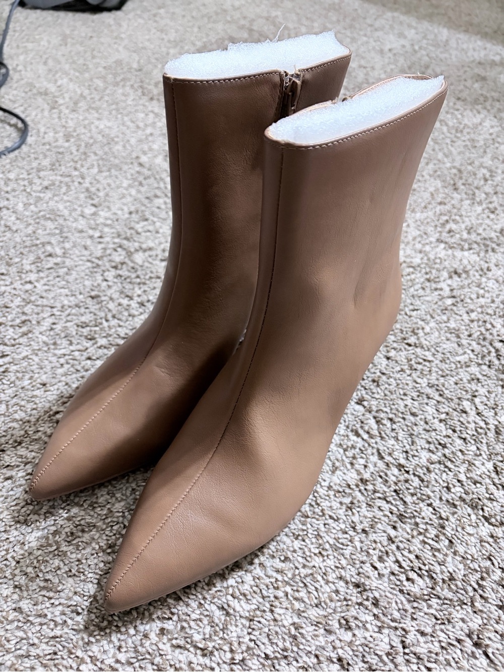 Journee Collection Tan Pointed Toe Ankle Booties